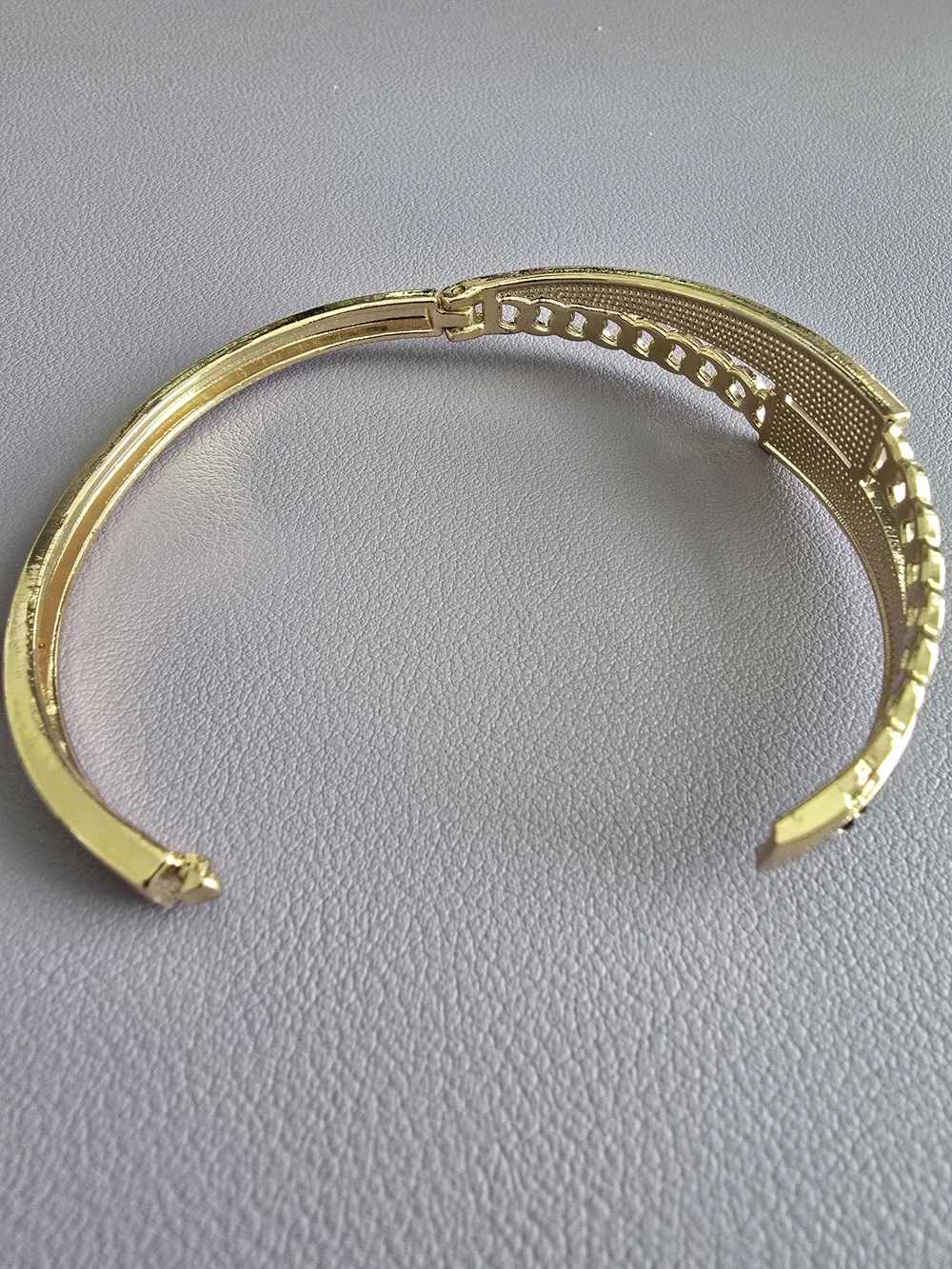 Gold-Tone Bracelet with Black Crystal Pavé Accent, Like New